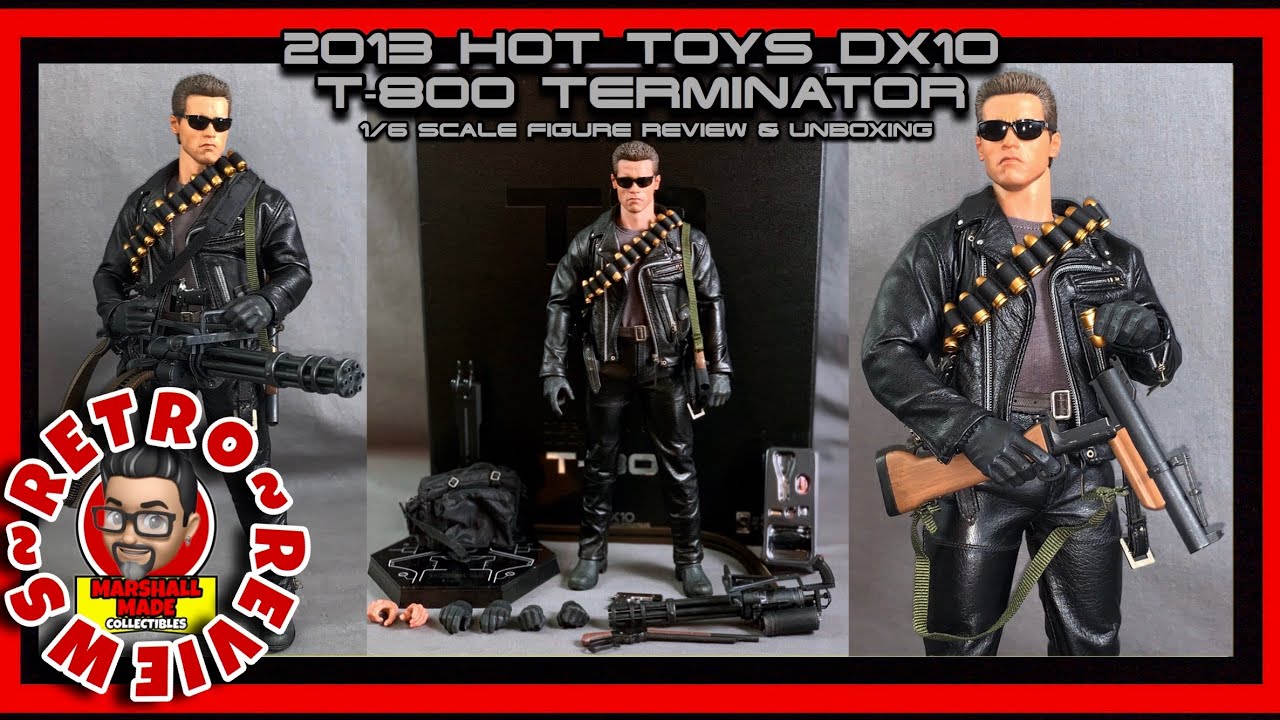 4K Retro Review 2013 Hot Toys DX10 T-800 Terminator 2 1/6 Scale Action Figure Review and Unboxing