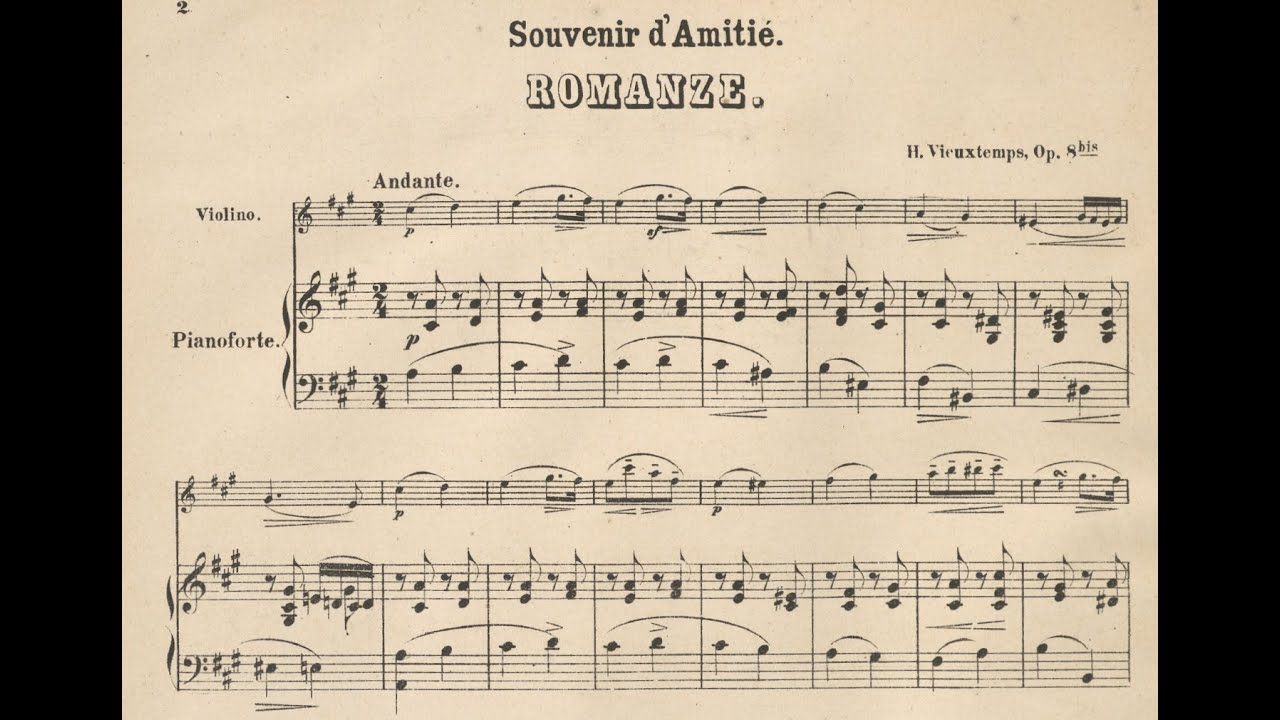 Henri Vieuxtemps, Souvenir d'Amiti&eacute; op. 8bis - Vilmos Csikos (Viol.) incl. first print