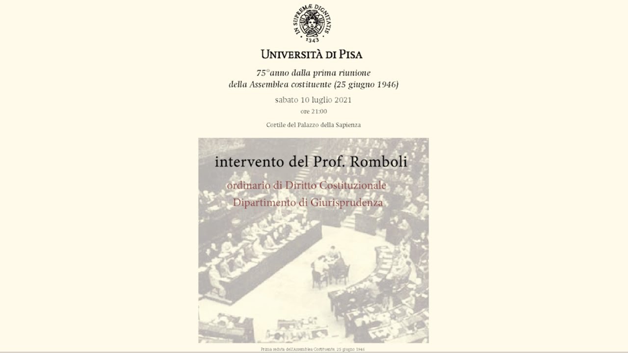 75° anno dalla prima riunione della Assemblea costituente (25 giugno 1946)
