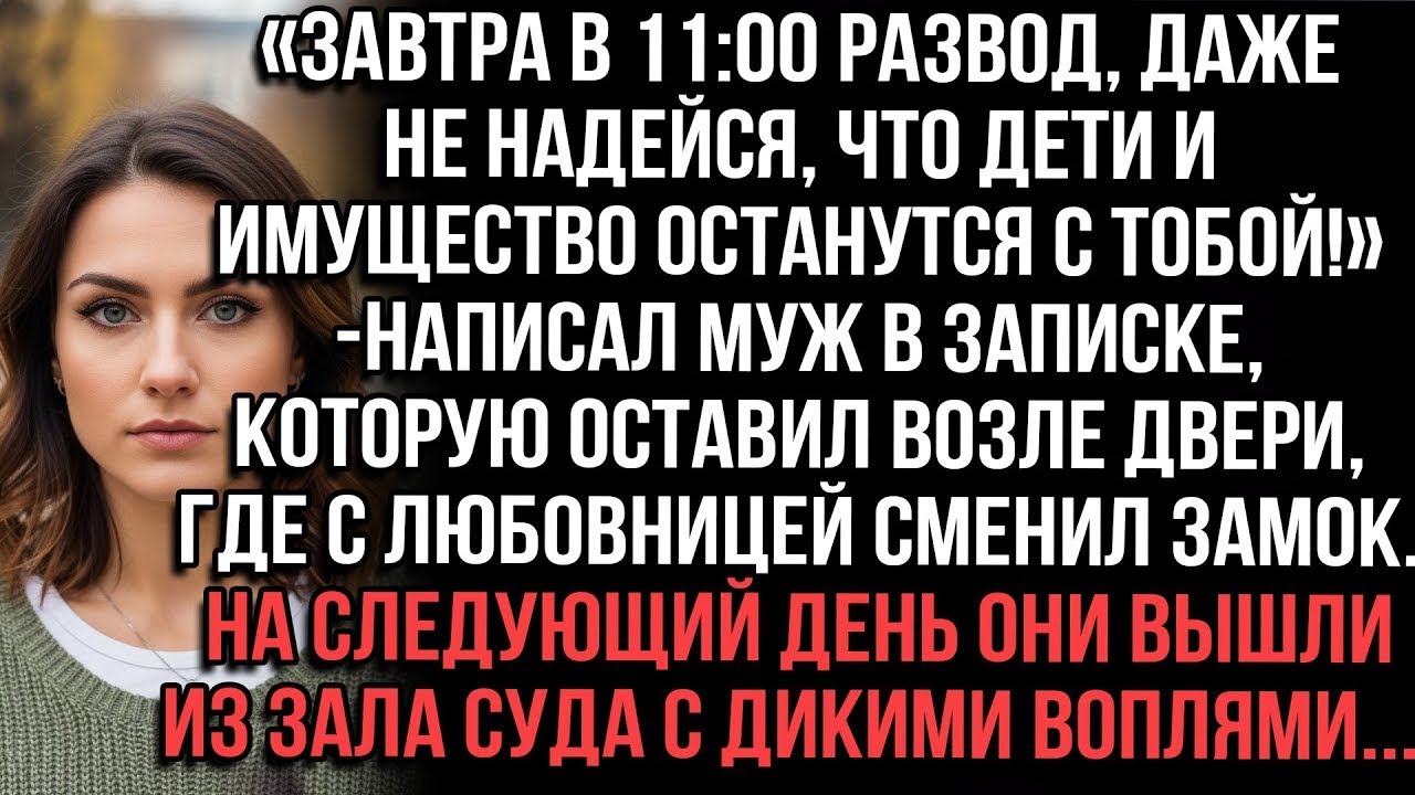 Муж сменил замок: «Завтра развод, всё моё!» Из суда вылетели с воплями...