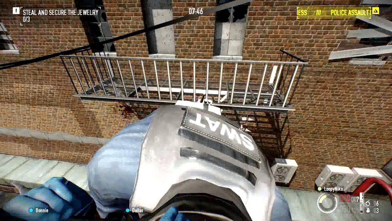 Payday 2 - GL40 Grenade Launcher vs 3 Policemen (1080p)