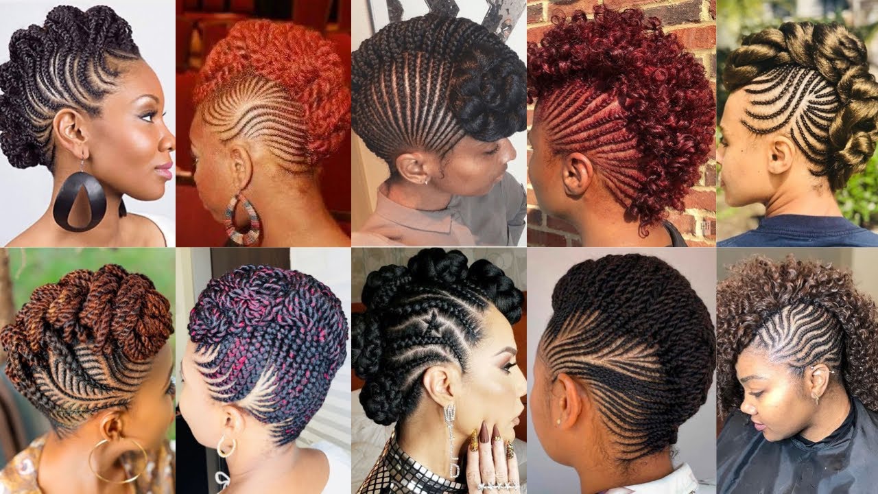 2026 Natural Hair Hairstyles with Designs || Flat Twist with Edgy Mohawk Styles For Black Women