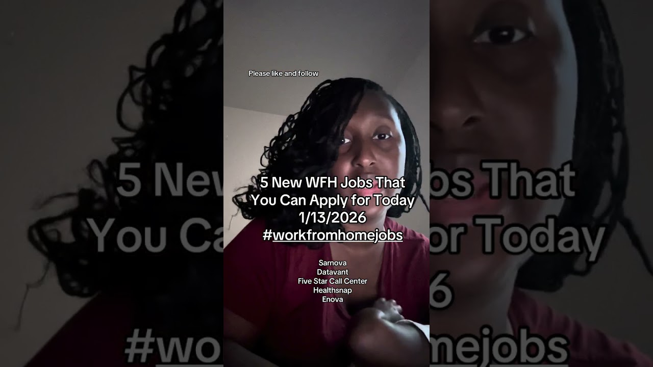 5 New WFH Jobs That You Can Apply for Today 1/13/2026 #remotejob #workfromhomejob 
