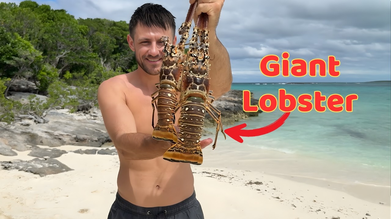 7 Days Surviving Alone On Deserted Island - Catching Giant Lobster