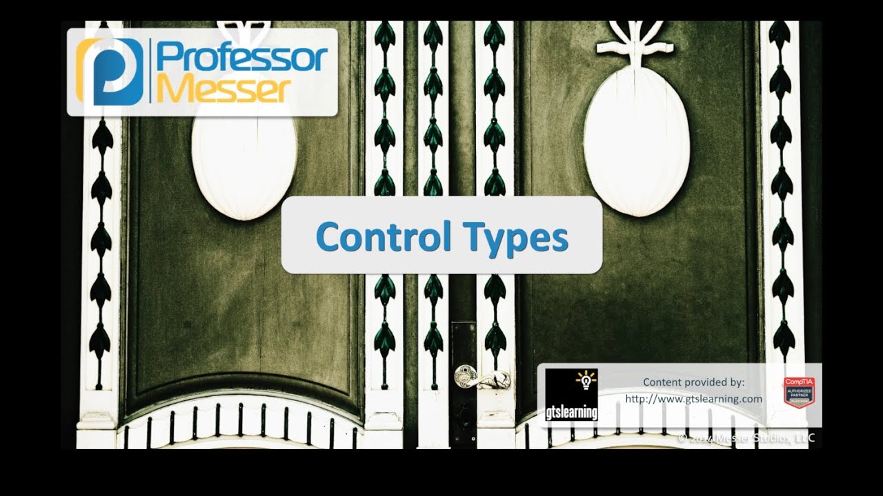 Control Types - CompTIA Security+ SY0-401: 2.1