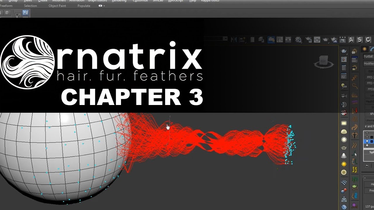 Ornatrix/3ds Max. Episode 3. Edit Guides modifier. Part 2.