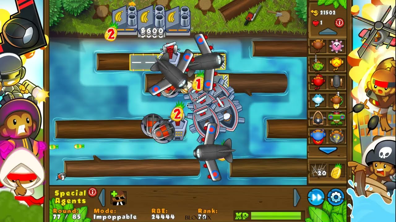 Bloons Tower Defense 5 | Beginner Map | River Logging | Impoppable