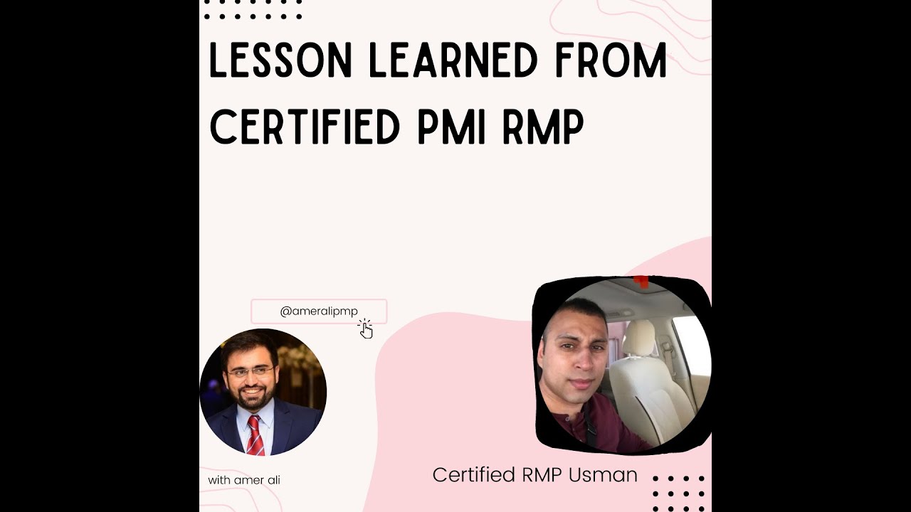 PMI Risk Management Professional: Lesson Learned from a Certified Risk Management Professional
