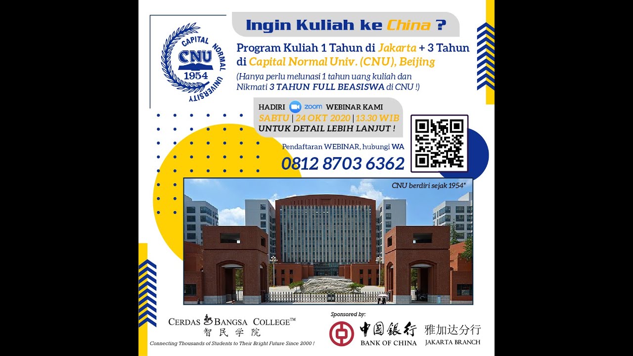 Webinar Program 1+3 dari Capital Normal University