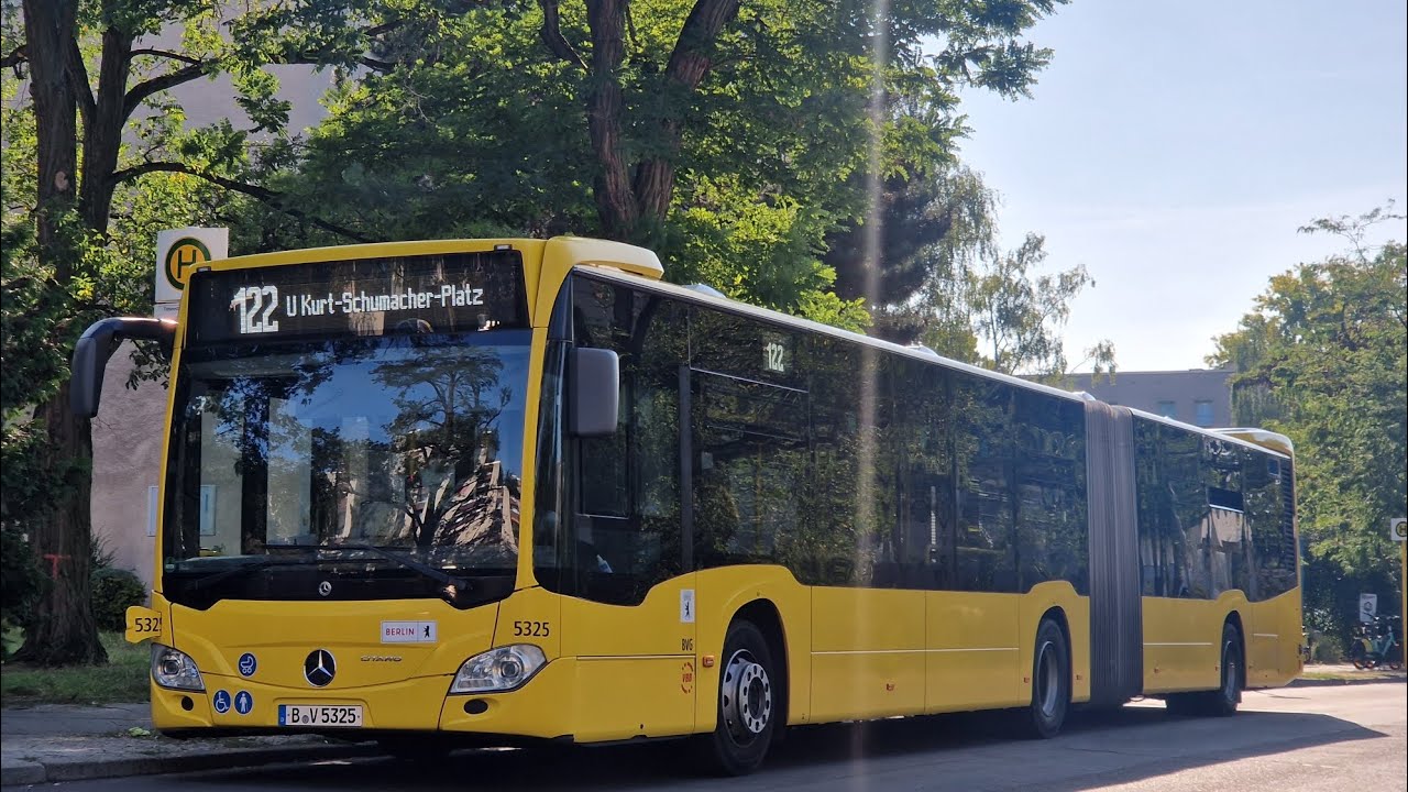 Bus Berlin | Mitfahrt im kompl. 122 von Titiseestraße bis U Kurt-Schumacher-Platz im MB GN 21 5325