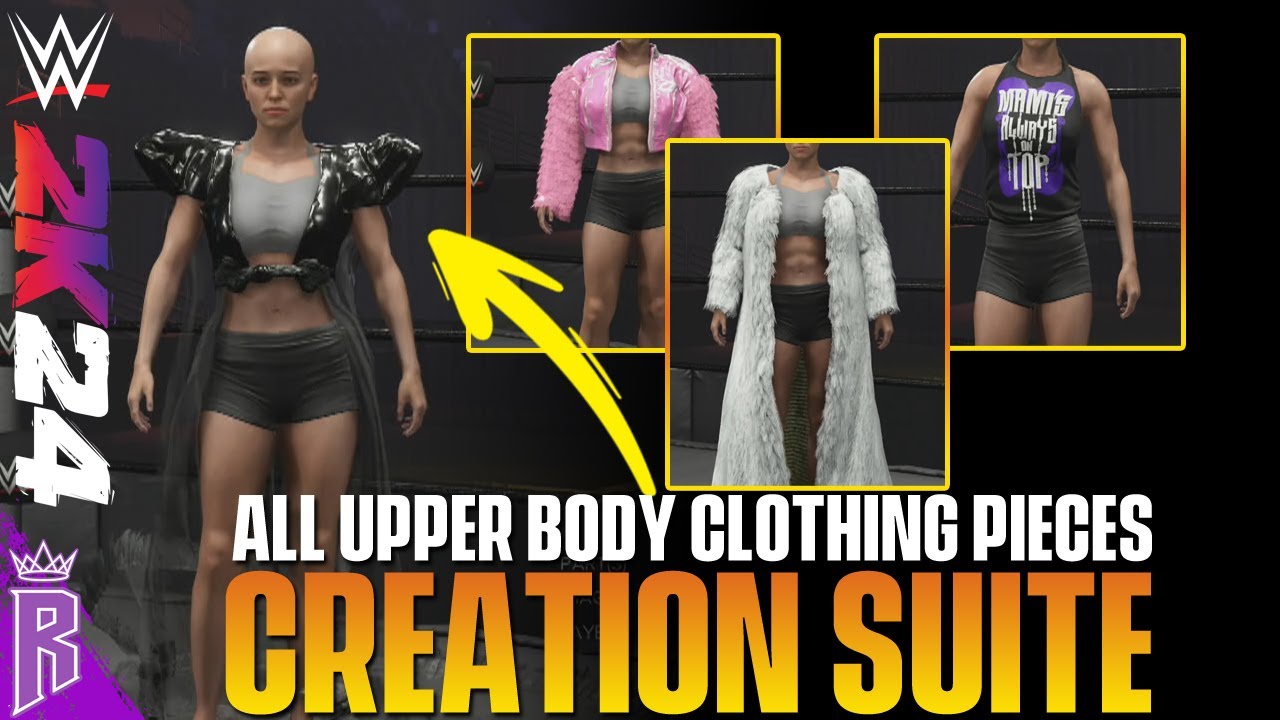 WWE 2K24 Creation Suite: All Upper Body Clothing Pieces #WWE2K24