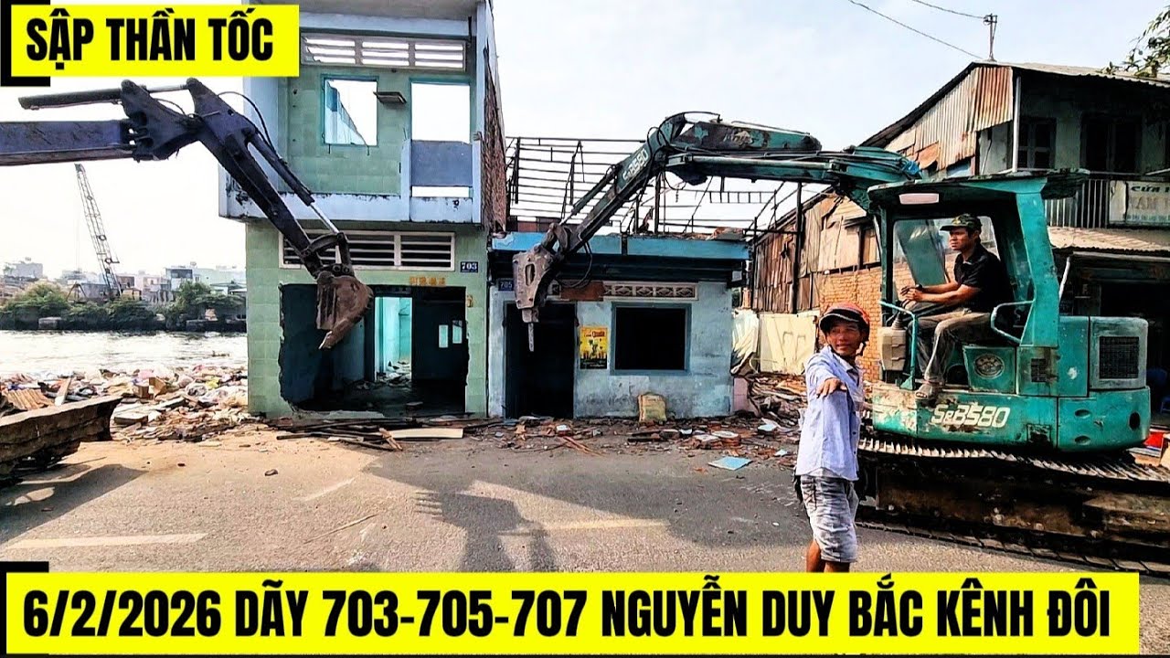 6/2/2026 Húc Sập Thần Tốc 3 Nhà 703-705-707 Nguyễn Duy, Kỹ Thuật Cào Nhà Đỉnh