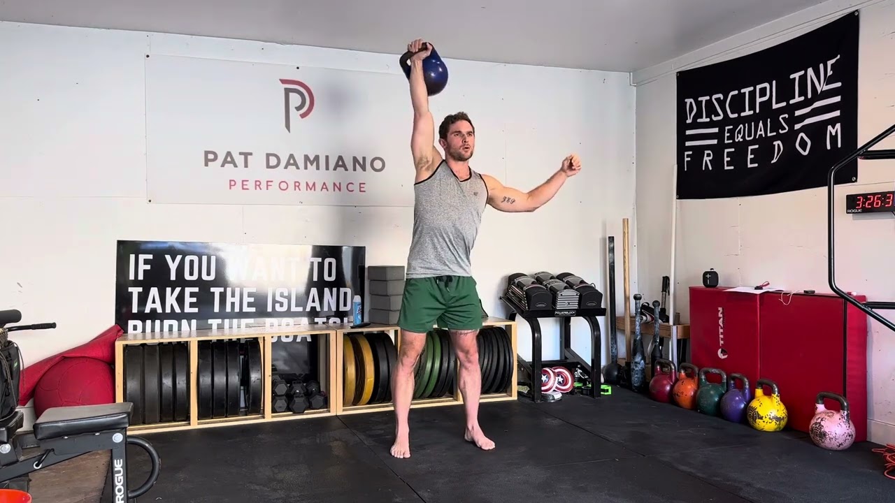 LEONIDAS Kettlebell Complex (4 Cleans, 3 Push Press, 2 Thrusters)