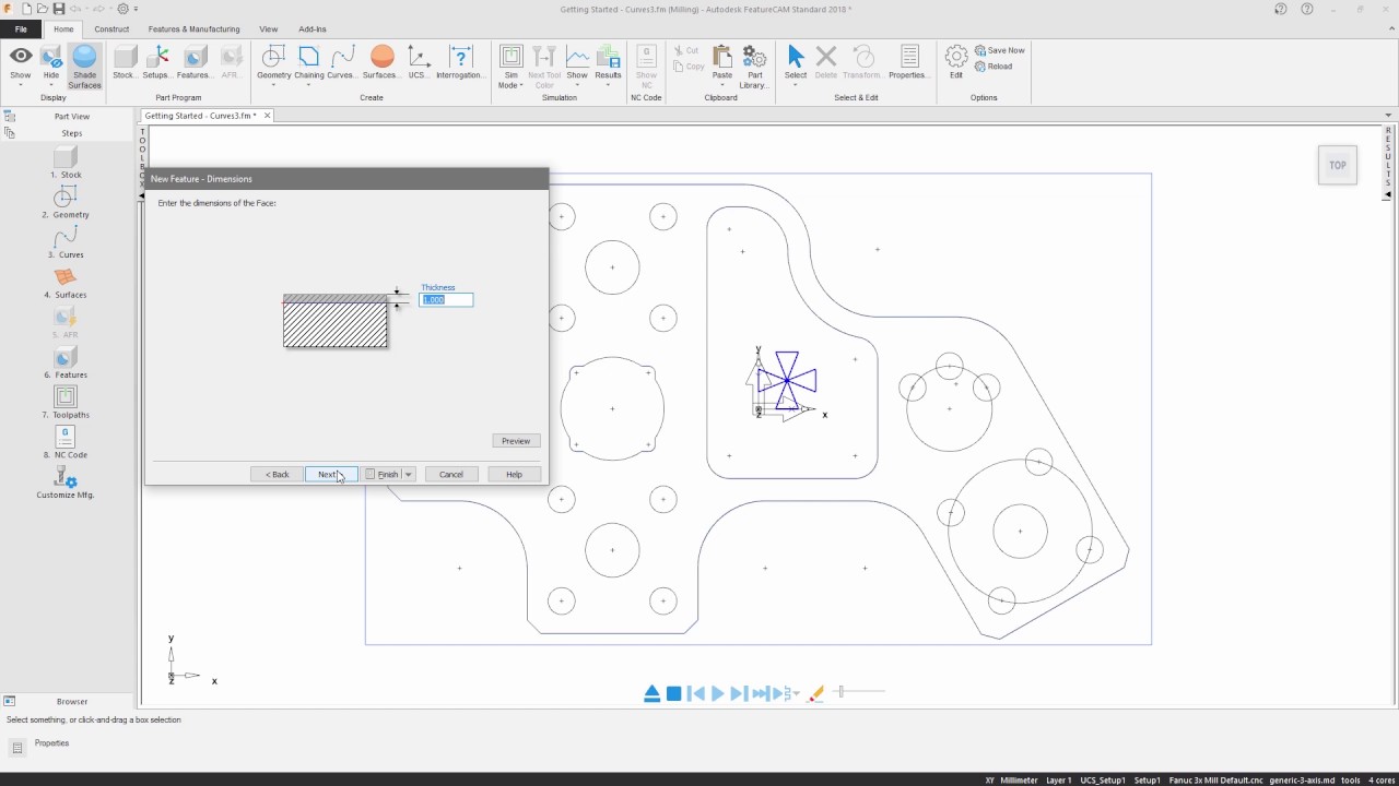 FeatureCAM Getting Started - Tutorial - Intro to Geometry and Features