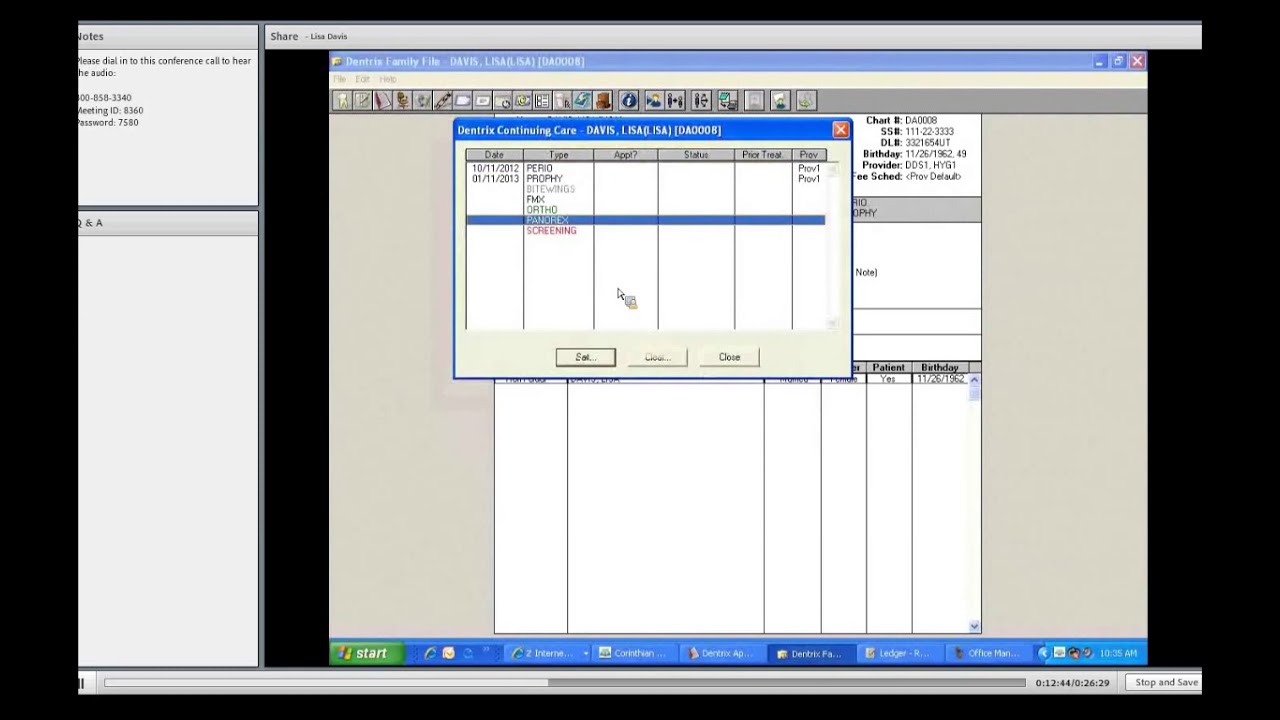 Dentrix training 1   Family File