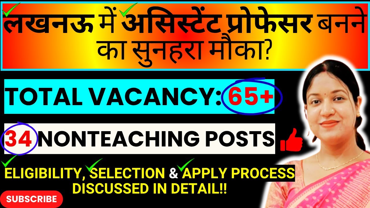 65+ Teaching & Non-Teaching Vacancy | BBAU Lucknow Recruitment 2025 | Central University Jobs 2025