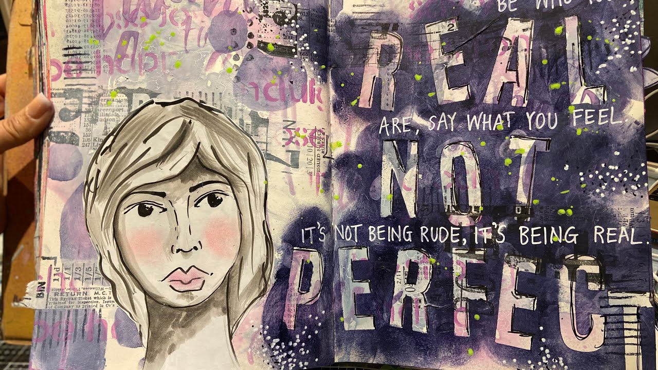 Using text on an art journal page