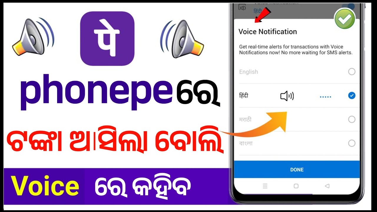 Phone Pe Voice Notification Kemiti Chalu Kariba Odia|| How To Enable Phone Pe Voice Alert