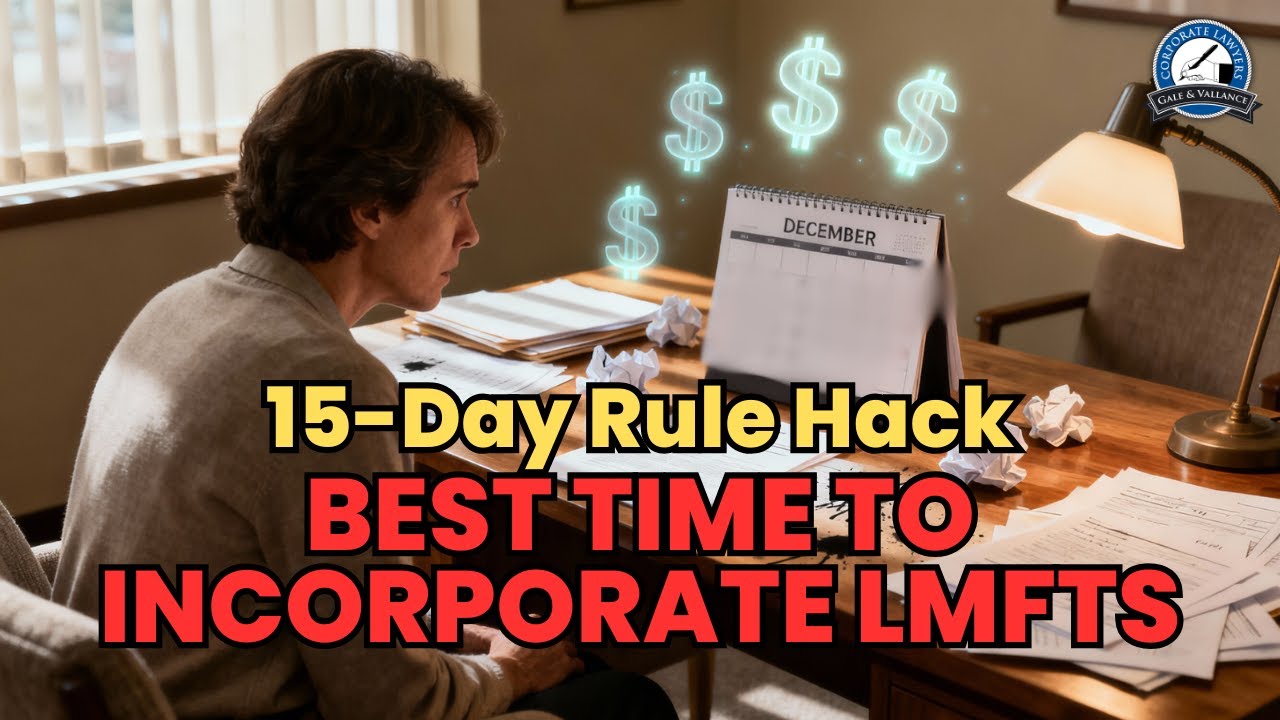 Best Time to Incorporate California LMFTs – Don’t Pay $800 Extra!