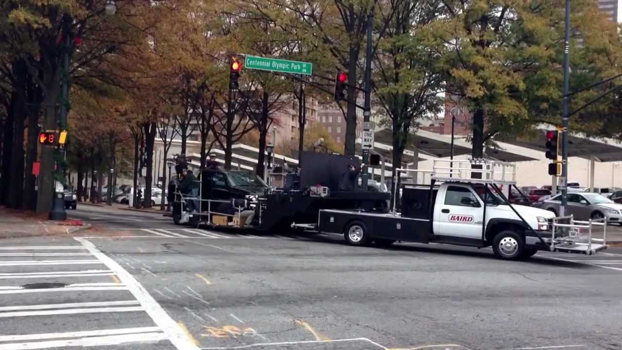 Sabotage - Arnold Schwarzenegger's new movie filmed in Atlanta - shooting a street scene.