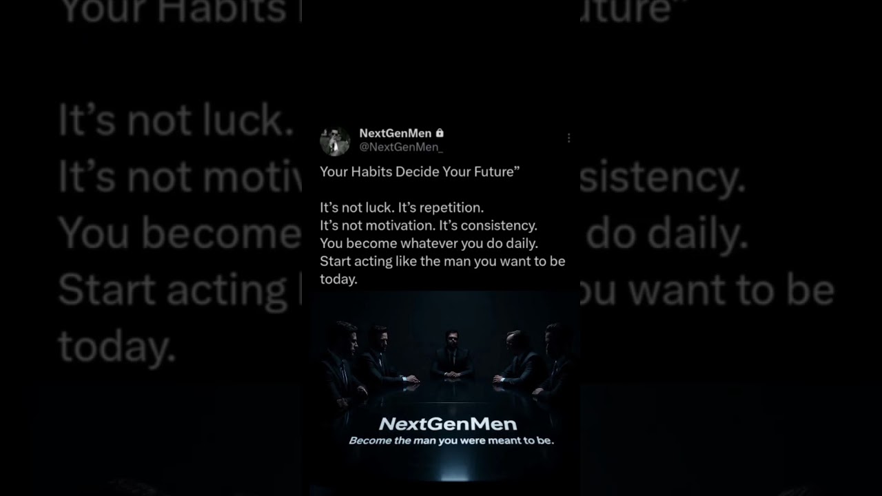 Every day is a vote for your future self.#NextGenMen #Habits #mindset #discipline #motivation