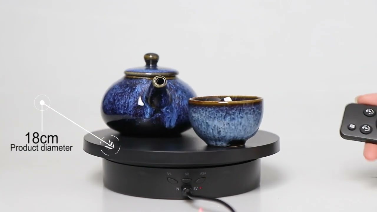 Leadleds 3 in 1 Electric Rotating Turntable with 18cm / 22cm Replacement Plates Remote Control