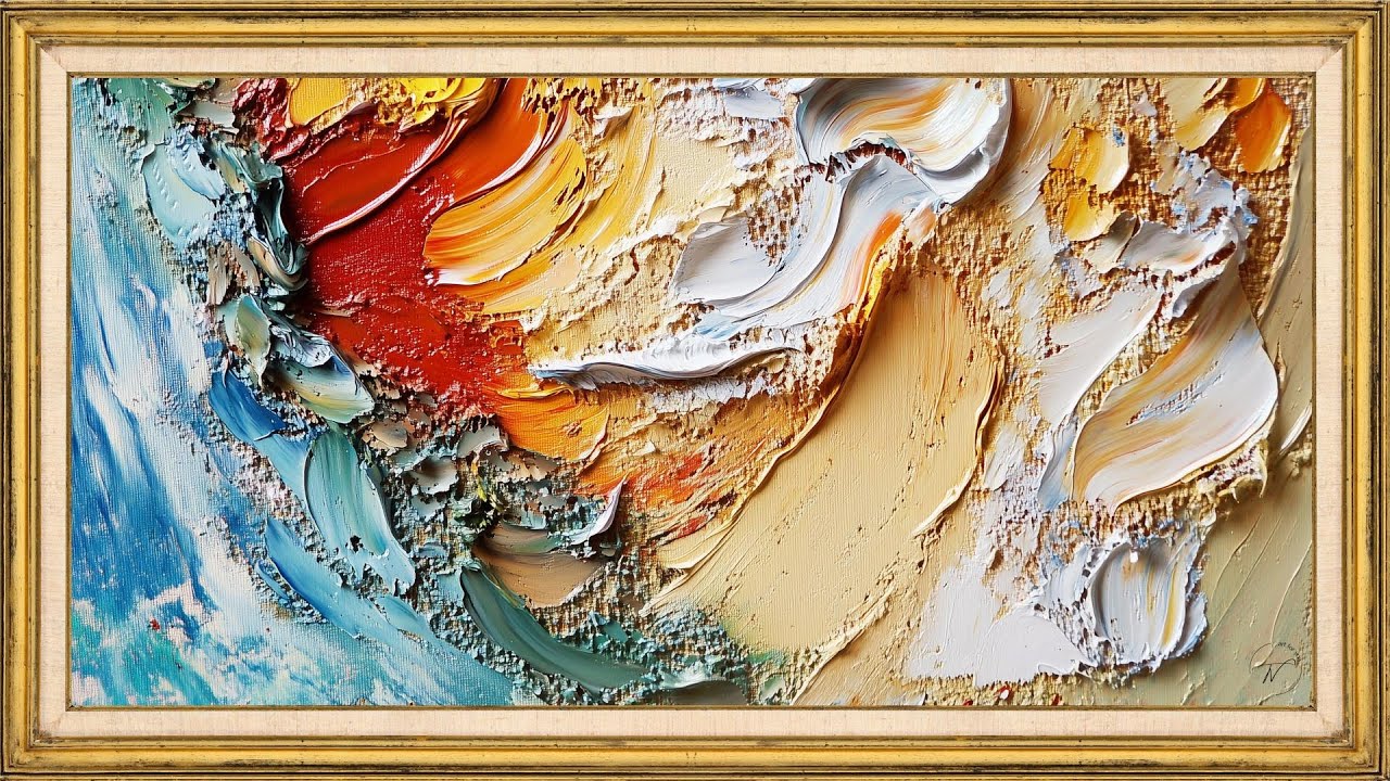 Abstract Wall Art for TV | Calm Modern Painting | 2H No Sound | TV Frame Art Screensaver