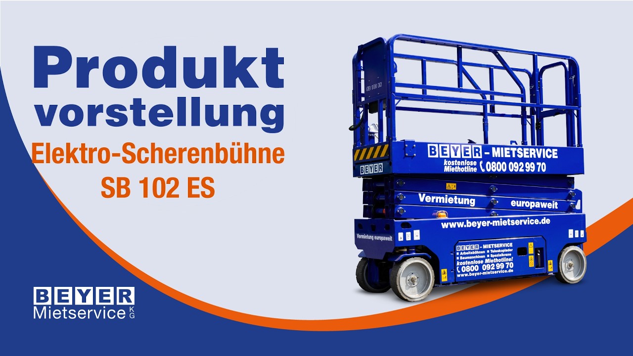 Hebeb&uuml;hne 10 m Arbeitsh&ouml;he (neu) | Elektroantrieb, Vollgummi-Bereifung