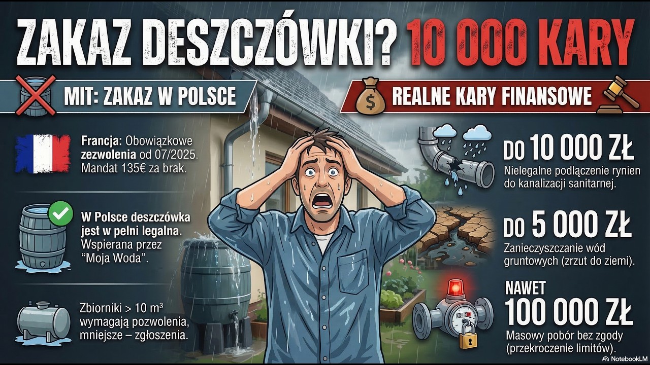 10 000 zł kary za rynnę?! 💸 Zakaz podlewania deszcz&oacute;wką? Szokujące przepisy wyjaśnione.
