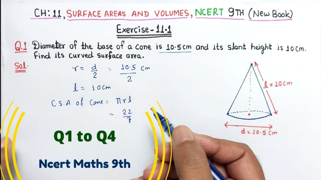 Ex 11.1 (Q1 to Q4) Surface Areas and Volumes Class 9 Maths Ncert New Book | Ex 13.3 Class 9th math