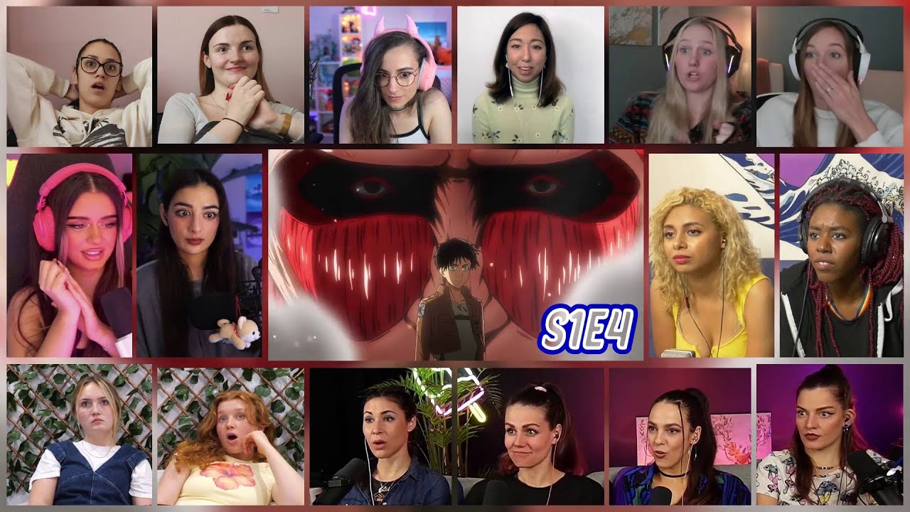 Attack on Titan Season 1 Episode 4 Girls Reaction Mashup | Shingeki no Kyojin 進撃の巨人