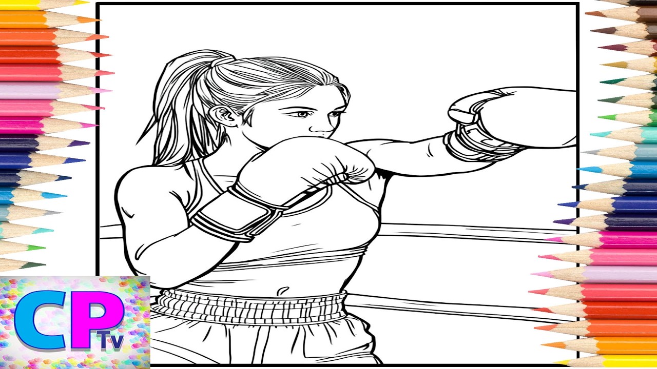 Boxing Girl/The Tough Sport Girls Take Up/Creative Coloring/Art Therapy/Drawing Hobby