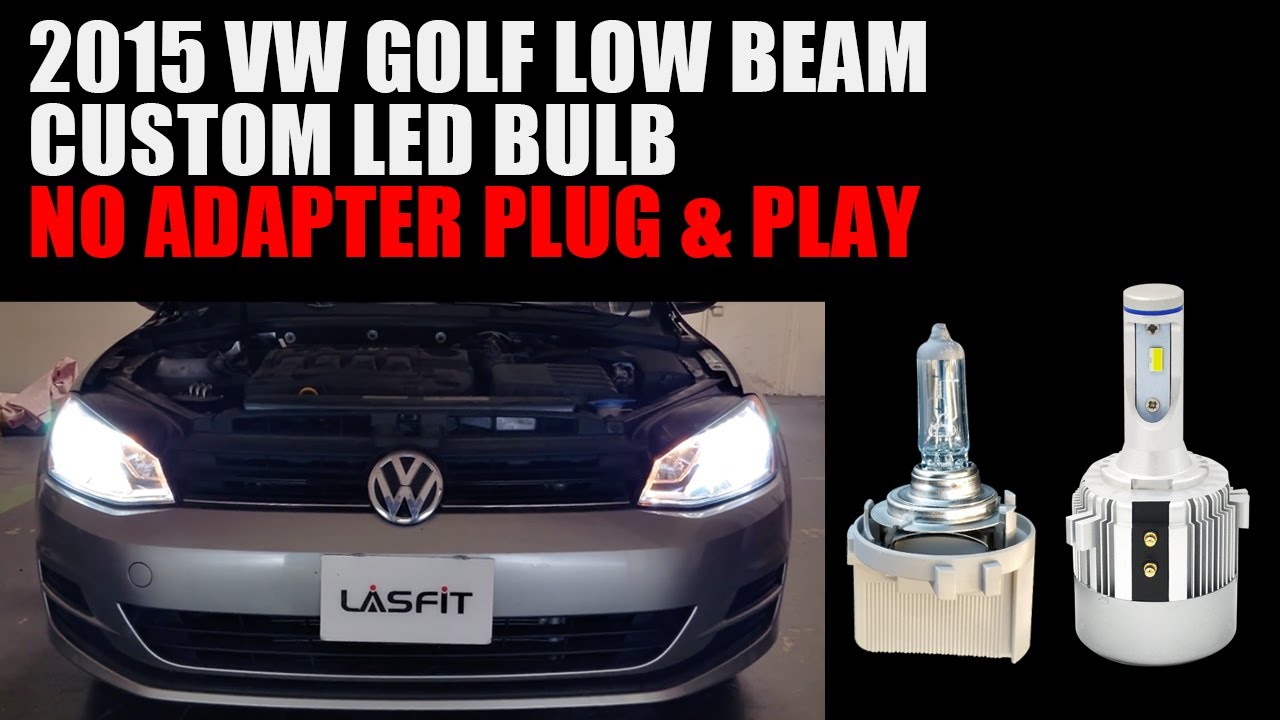 Volkswagen VW Golf 2015: замена светодиодных ламп ближнего света с помощью адаптера-держателя