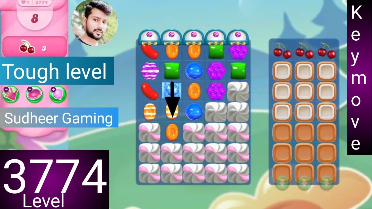 Candy crush saga level 3774 । No boosters । Tough level । Candy crush 3774 help। Sudheer Gaming