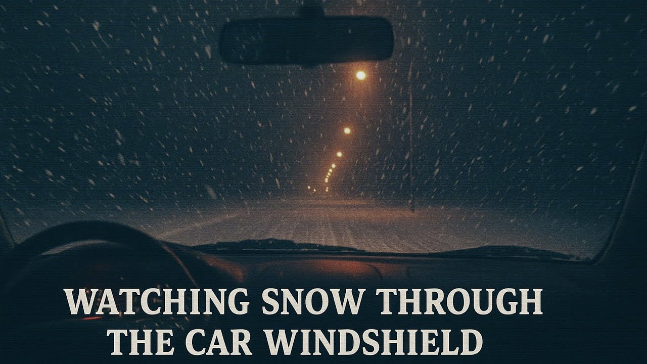 Watching Snow Through the Car Window at Night Lo-fi chill nostalgia