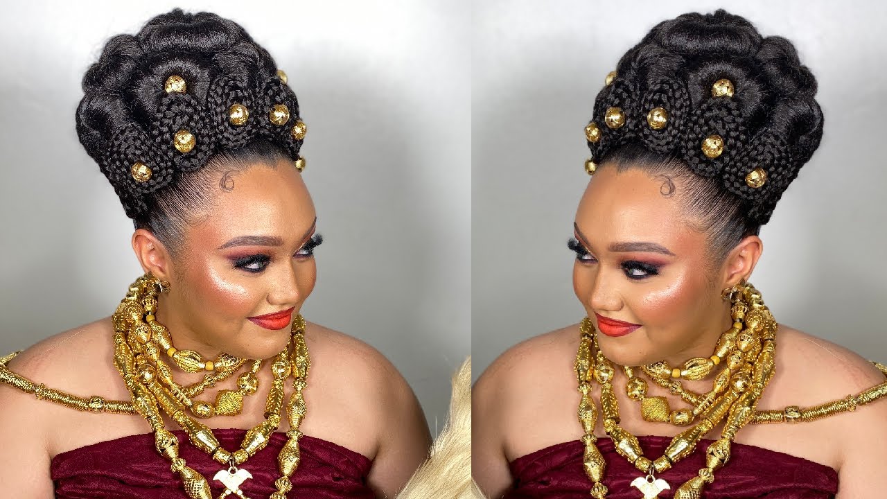 BRIDAL HAIRSTYLE | GHANAIAN OR AFRICAN TRADITIONAL UPDO