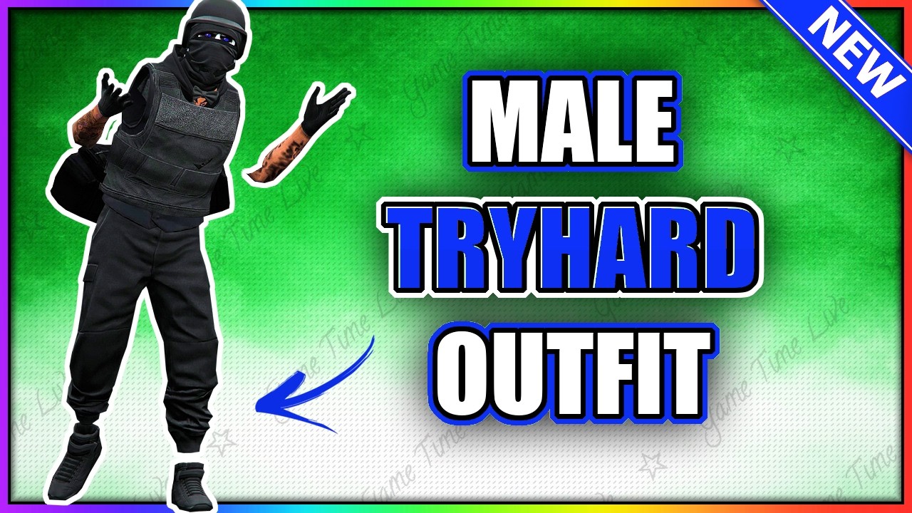 GTA 5 ONLINE I *NEW* BLACK JOGGERS TRYHARD OUTFIT WITH INVISIBLE ARMS!
