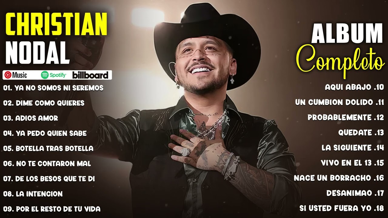 Christian Nodal Grandes Éxitos 2024 - Mejores canciones de Christian Nodal 2024  Música Romántica#1