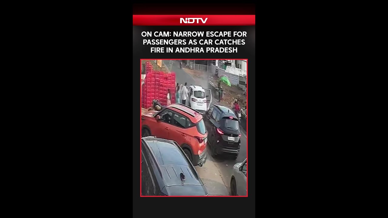 On Camera, Narrow Escape For Passengers As Car Catches Fire In Andhra Pradesh