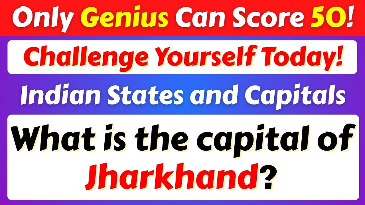 Indian States and Capitals Quiz 2026 | 50 GK Questions | Geography Quiz for SSC, UPSC, Railway