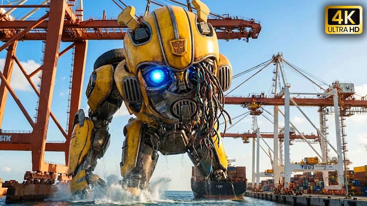 ASMR Giant Transformer Restoration | Abandoned Bumblebee Recovered by Cargo Ship Crane