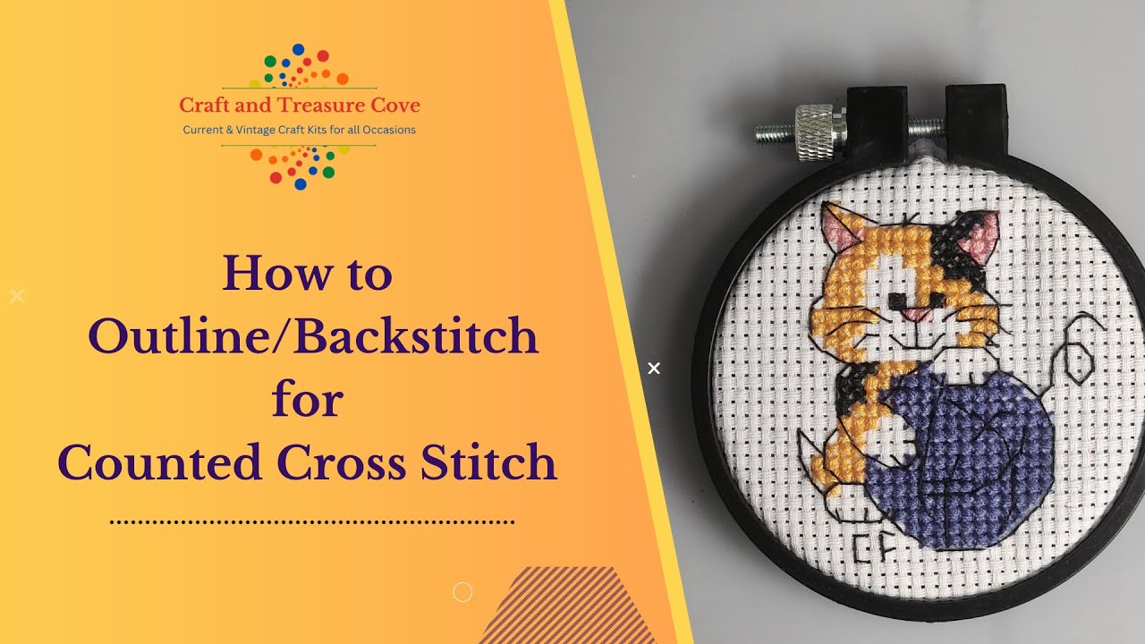How to outline / backstitch in counted cross stitch for kids and beginners. .
