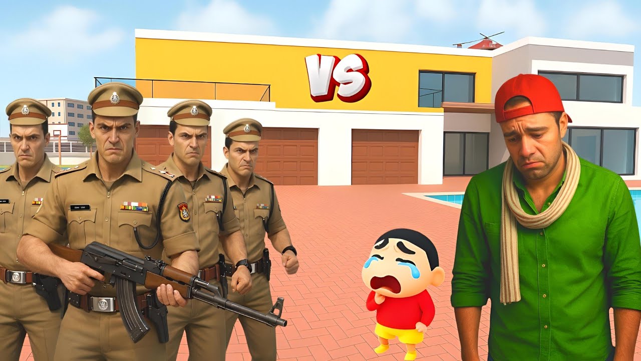 Police Gang Fight with Jack & Shinchan 😱💥 Indian Theft Aura Simulator 🔥 Aryan Gamerz 