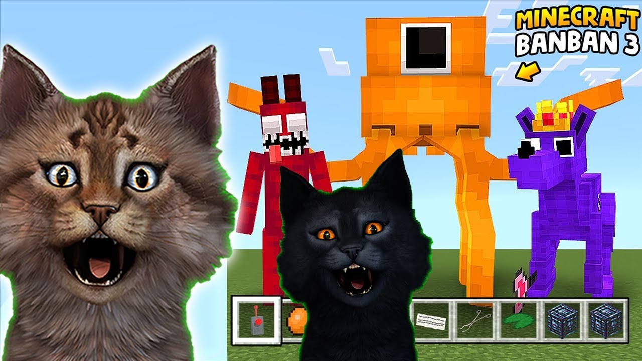 MINECRAFT TA GARTEN OF BANBAN 3 KARAKTERLERİYLE DÖVÜŞTÜK - FENA PATAKLANDIK / Yavru Kedi Minecraft
