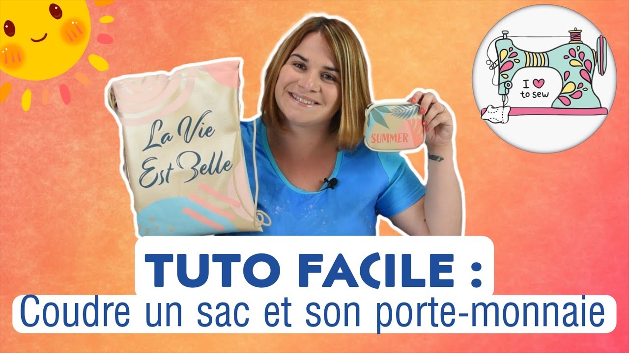 TUTO COUTURE FACILE : Coudre un SAC A DOS coulissant et un PORTE MONNAIE / By PopO x Tissus Price