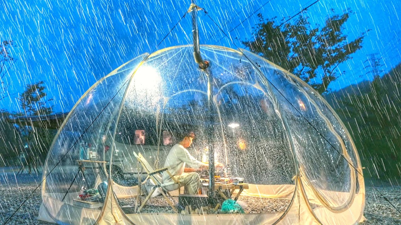 Одиночный кемпинг под проливным дождем | АСМР