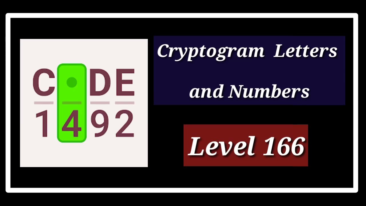 Cryptogram Level 166 Letters and Numbers
