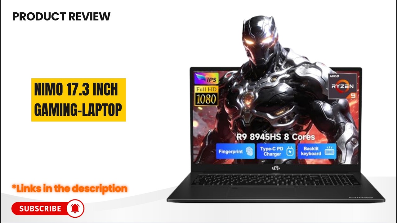NIMO 17.3” Gaming Laptop Review – Ryzen 9 8945HS Beats i9-13900H?! Radeon 780M + AI Power