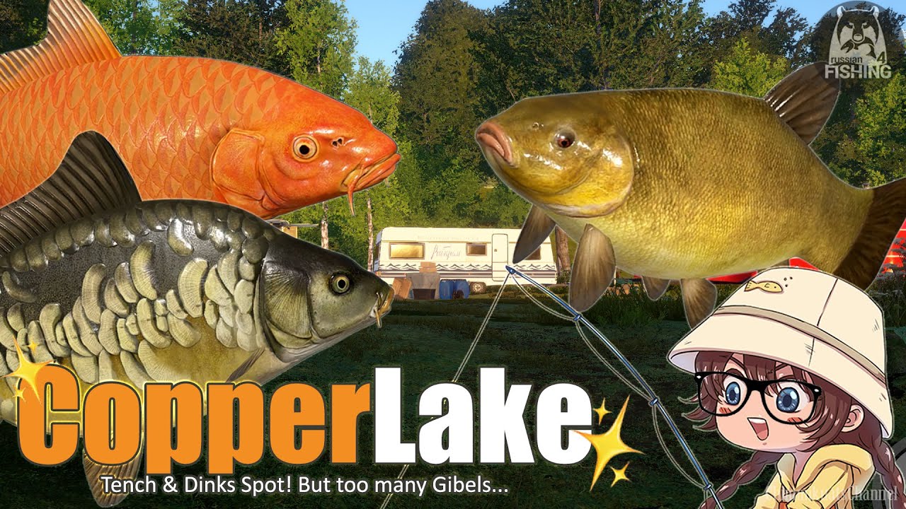 I got 100 fishie at this spot.. Tench & Dinks Hunt at Copper Lake (Russian Fishing 4)