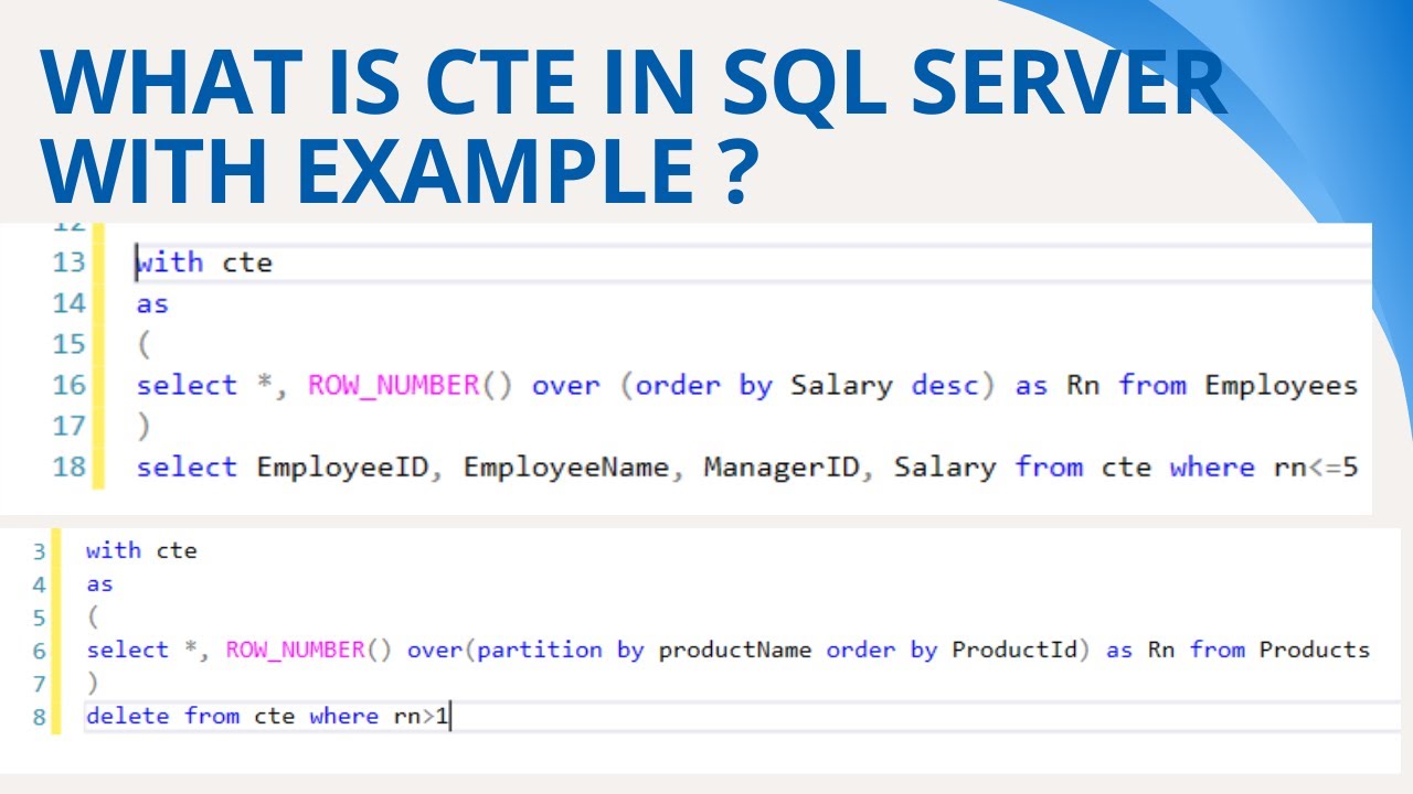 52 What is CTE in SQL Server with example